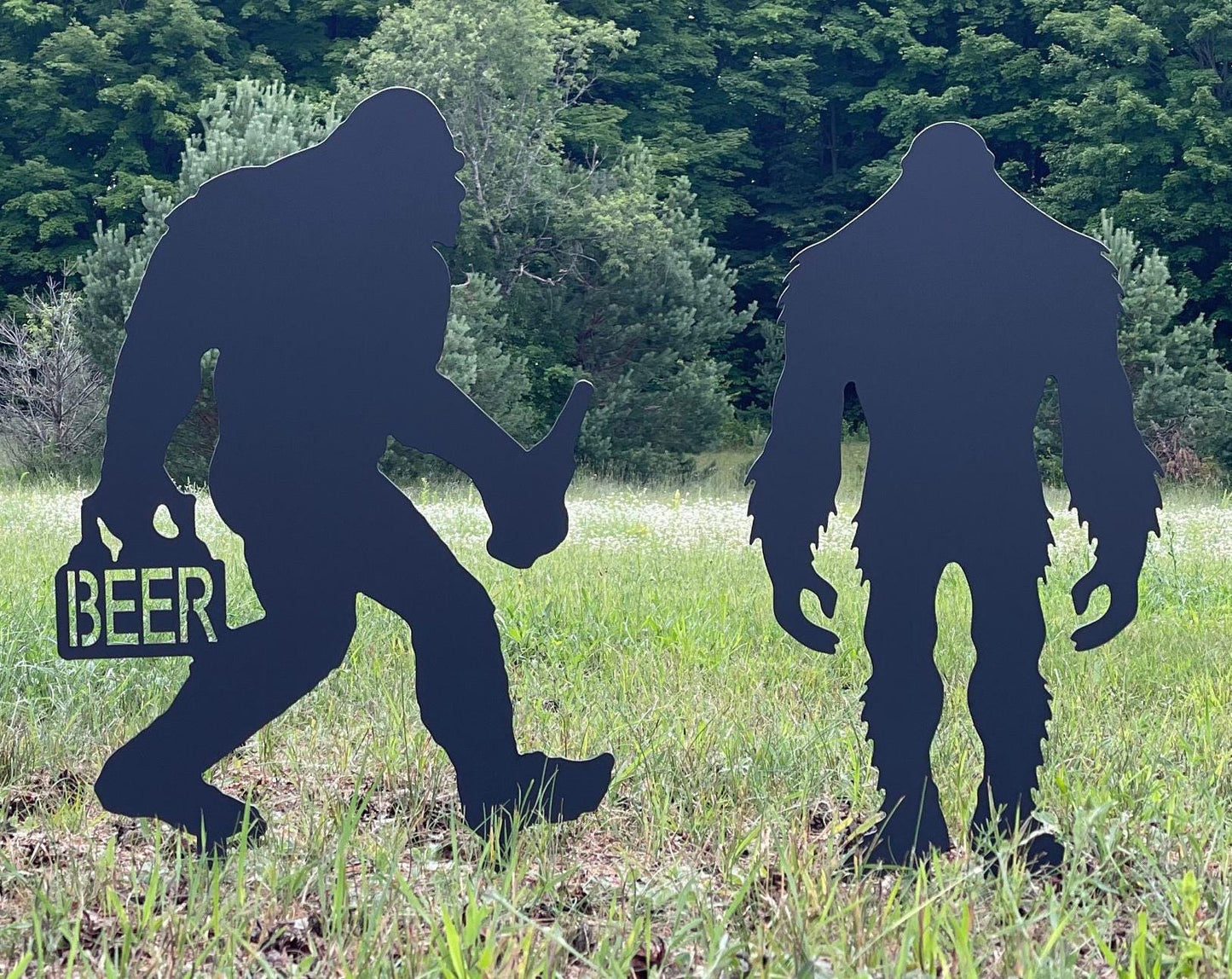 Metal Bigfoot Silhouette Yard Stake: USA-Made Garden Art