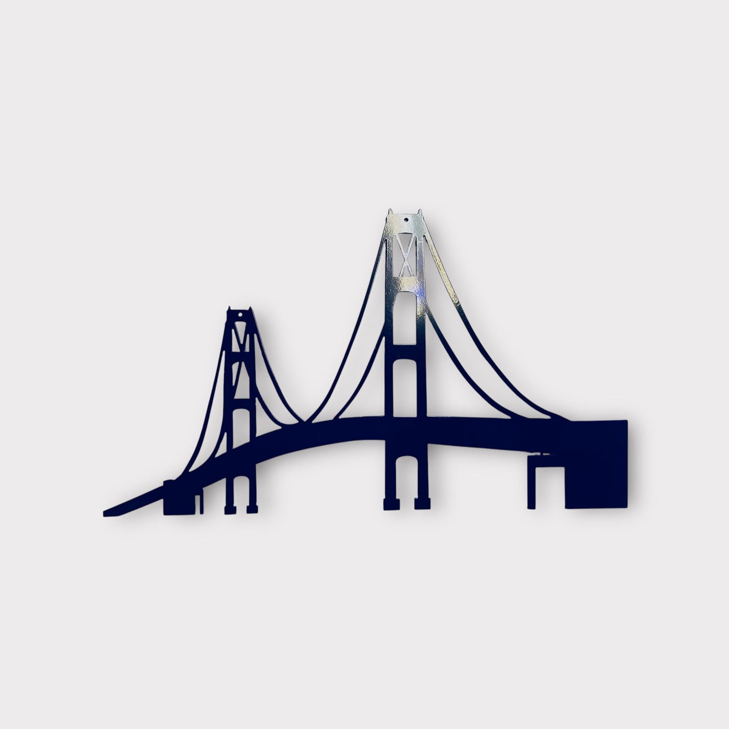 36" Mackinac Bridge Metal Wall Art: Michigan Landmark, Powder Coat Finish