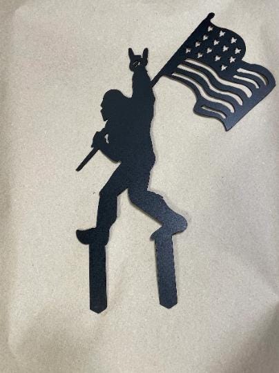 Metal Bigfoot Silhouette Yard Stake: USA-Made Garden Art