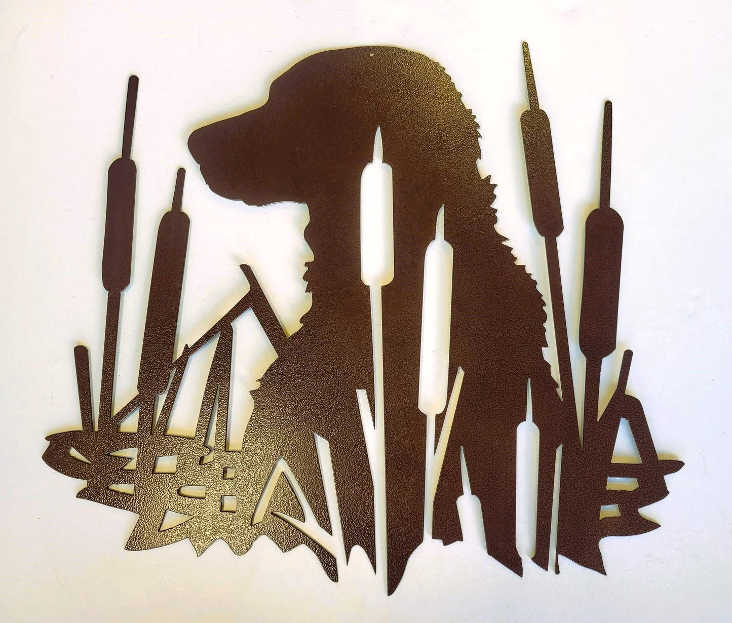 Hunting Dog - Labrador Retriever in Cattails Metal Wall Art Hunting Scene - Metal Wall Decor - Powder Coat - USA Made