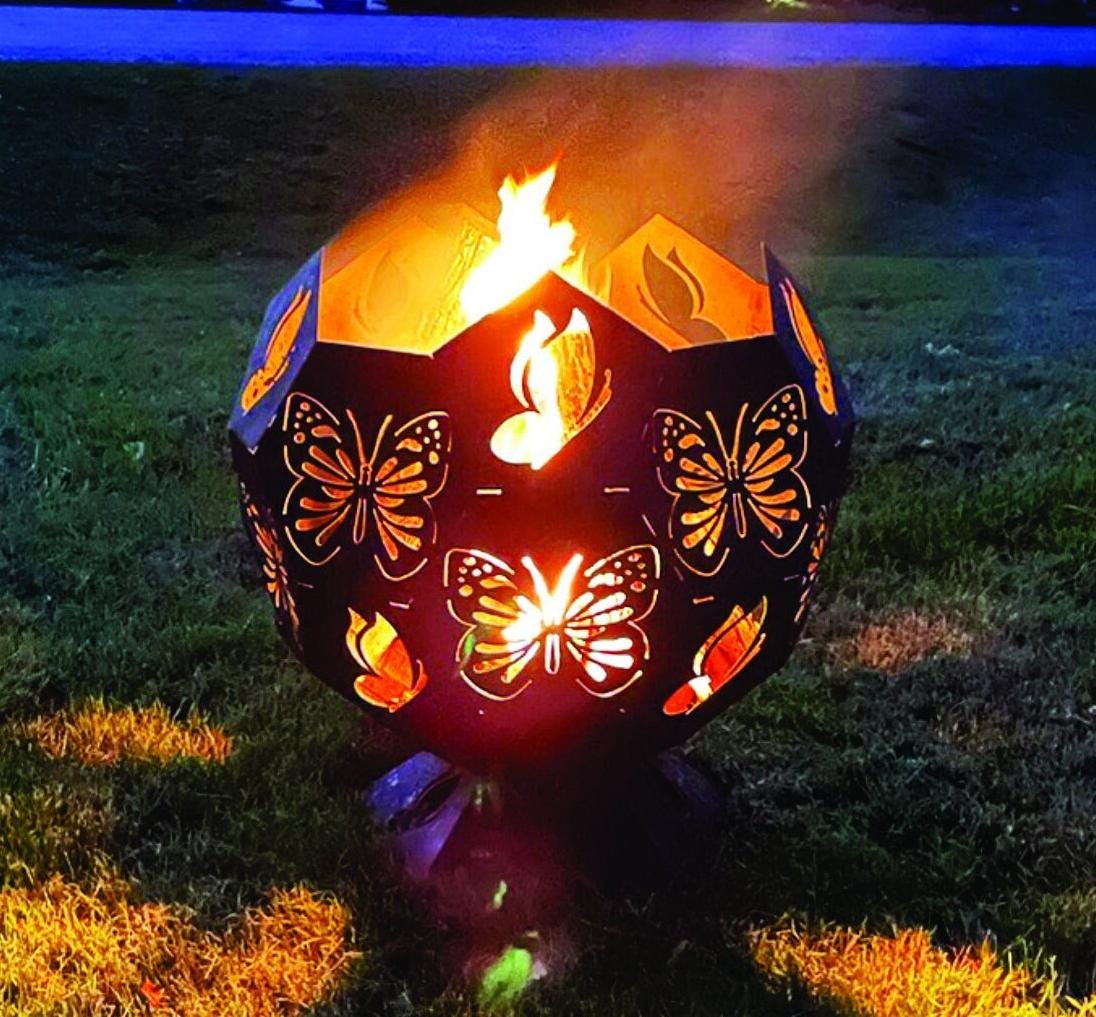 Design a Custom Pointed Top Fire Pit Globe | Personalize your Panels and Design |16 Gauge
