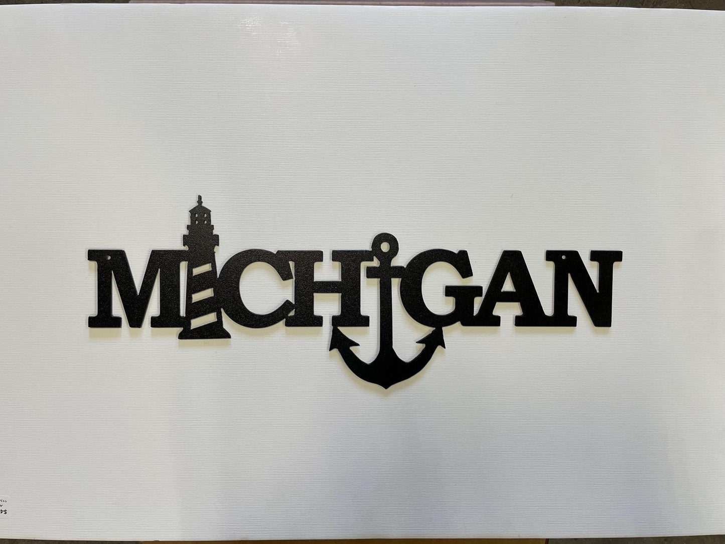Michigan Coastal Lighthouse & Anchor Metal Wall Art