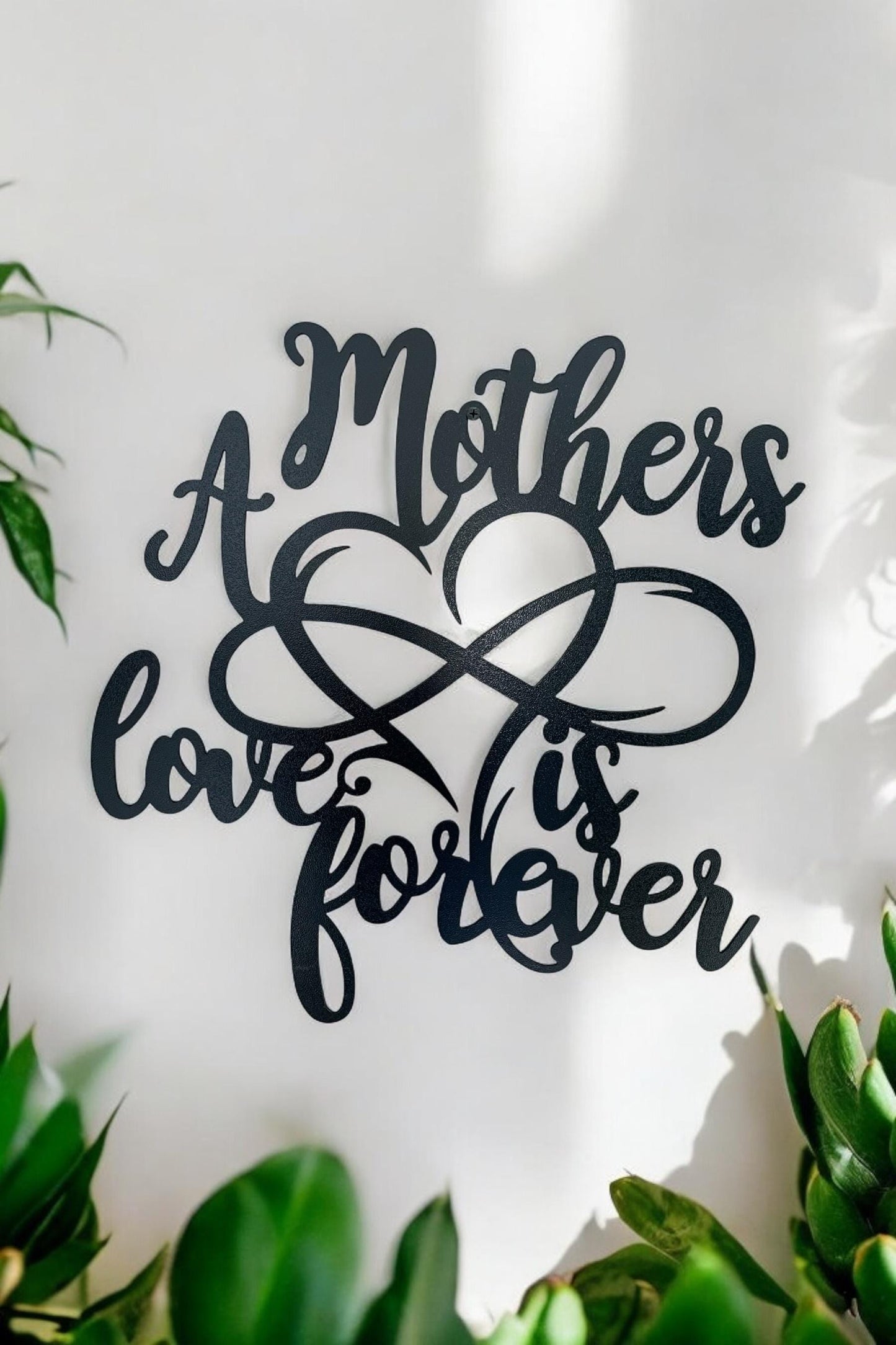 Mother's Love Metal Wall Art: Forever Infinity Heart Sign
