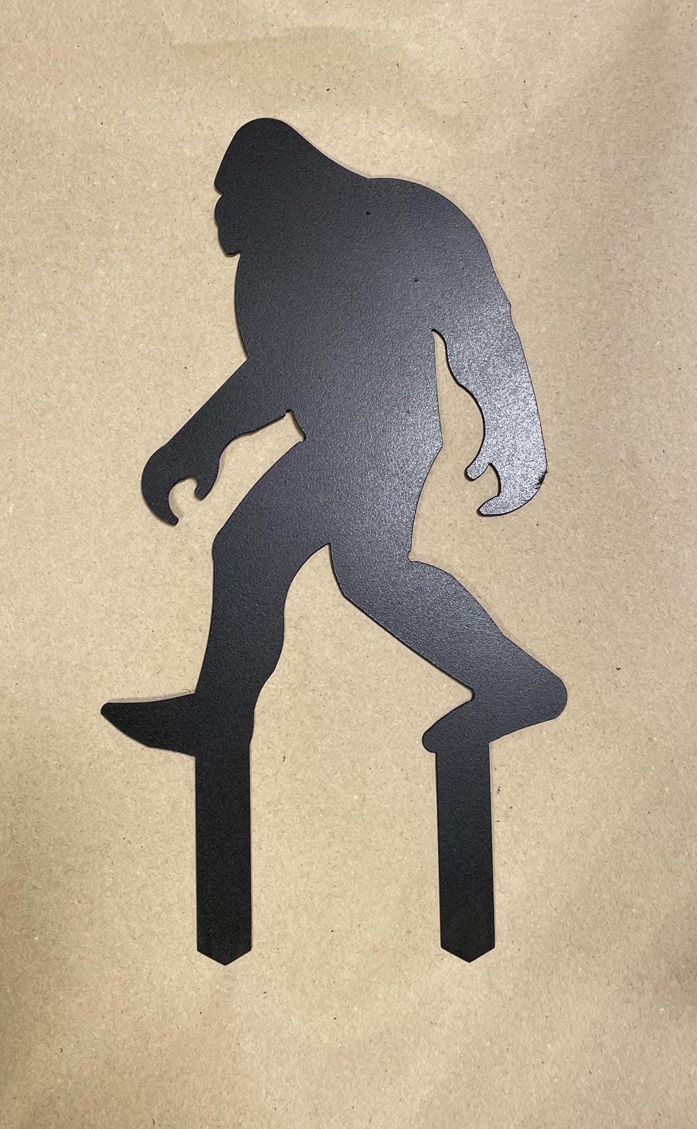 Metal Bigfoot Silhouette Yard Stake: USA-Made Garden Art
