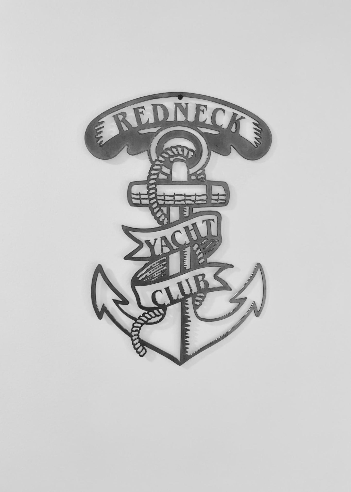 Redneck Yacht Club Anchor Wall Art: Humorous Metal Sign