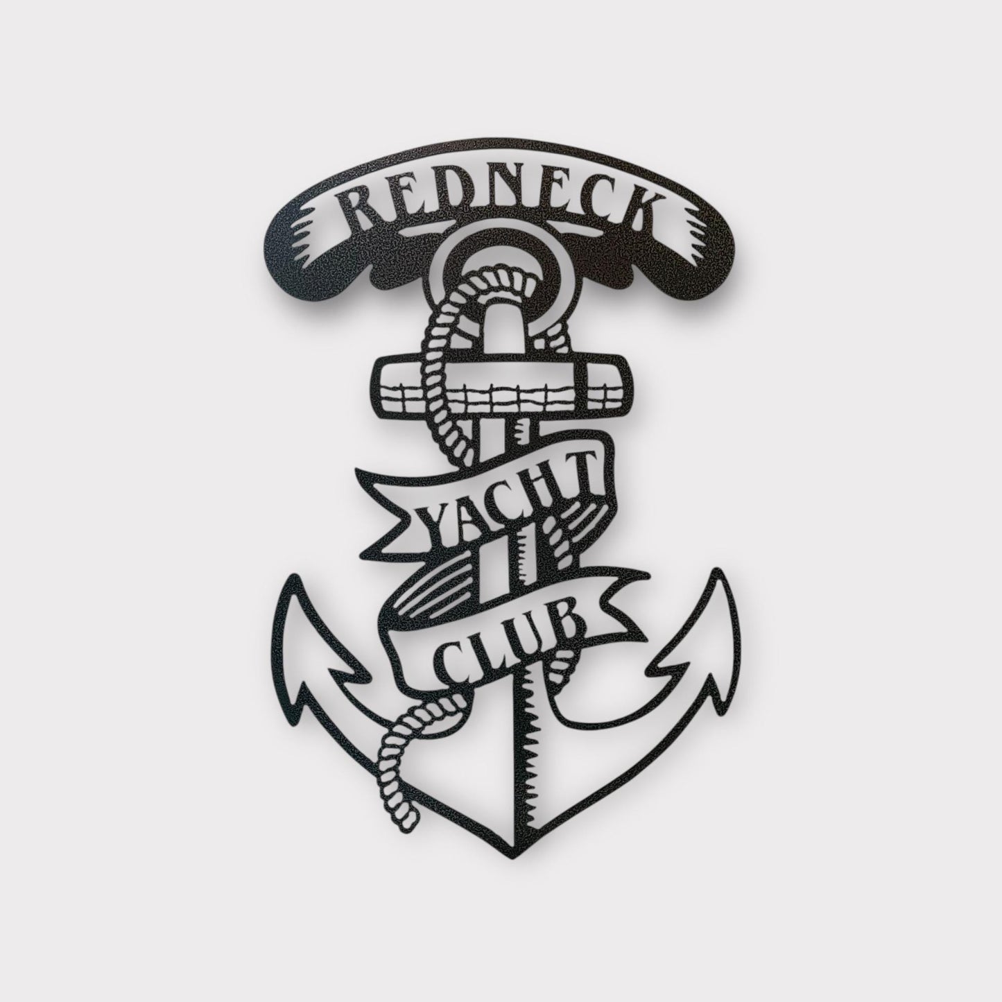 Redneck Yacht Club Anchor Wall Art: Humorous Metal Sign