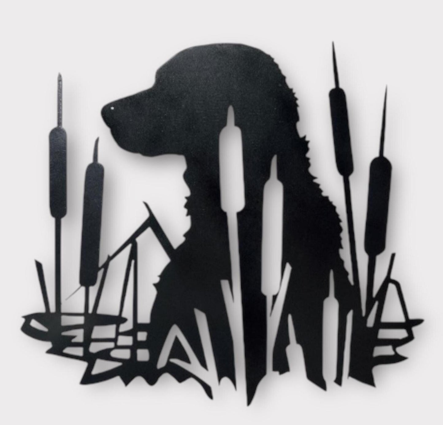 Hunting Dog - Labrador Retriever in Cattails Metal Wall Art Hunting Scene - Metal Wall Decor - Powder Coat - USA Made