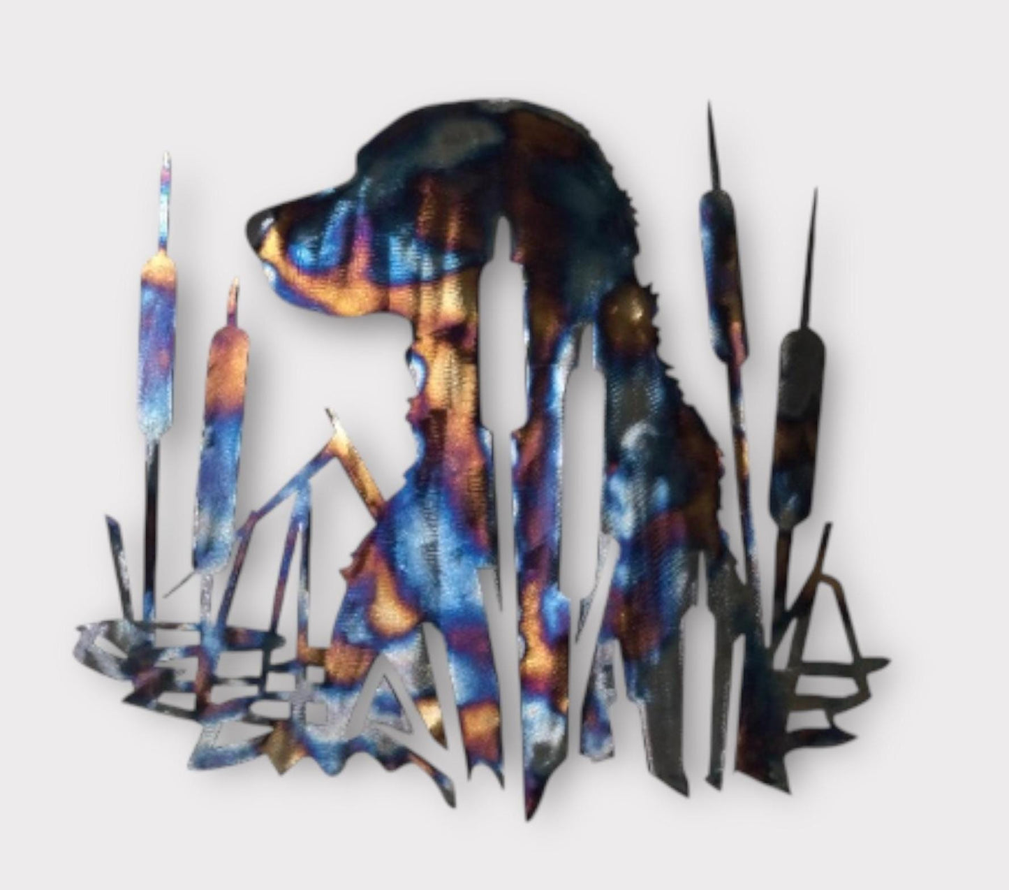 Hunting Dog - Labrador Retriever in Cattails Metal Wall Art Hunting Scene - Metal Wall Decor - Powder Coat - USA Made